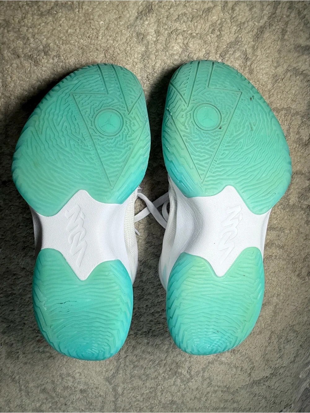 Nike Air mJordan’s Zion 1 White Dynamic Turquoise Basketball Shoes Mens size 8.5